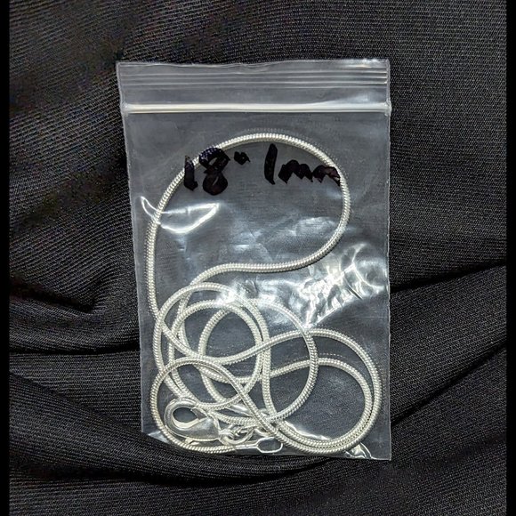 Wow Signed Silver Dichroic & Black Solid Glass Pendant w/ Sterling Silver Chain - Picture 6 of 6